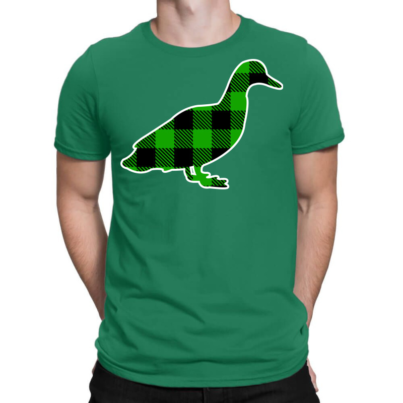 Duck Green Plaid Pattern Christmas Pajama Funny Gi T-Shirt by bonitamella8 | Artistshot