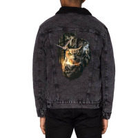 Forest Owl Master Wizzard Magician Funny Unisex Sherpa-lined Denim Jacket | Artistshot