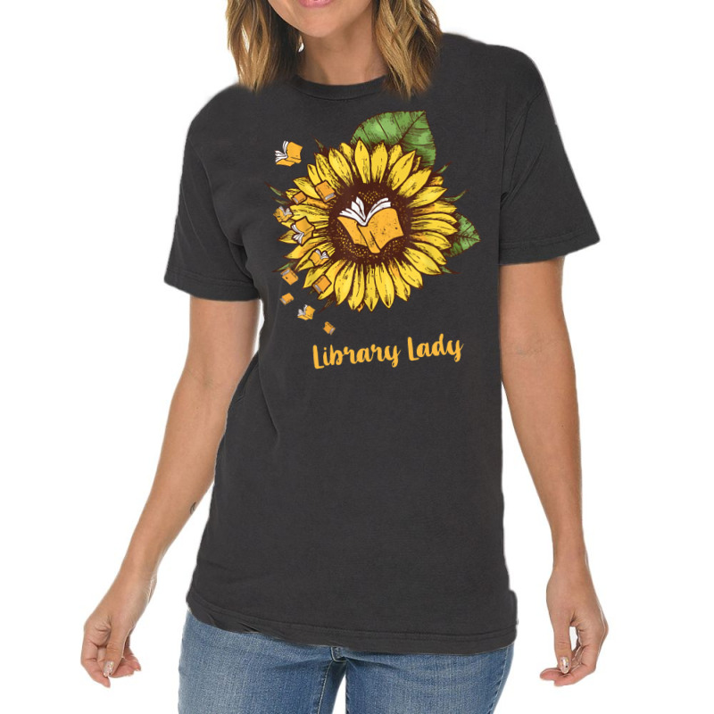 Library Lady Sunflower Library Lady Vintage T-Shirt by poholdelanic | Artistshot