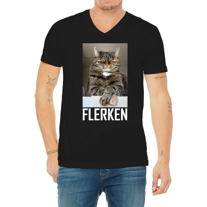 Badass Flerken White Text V-neck Tee | Artistshot