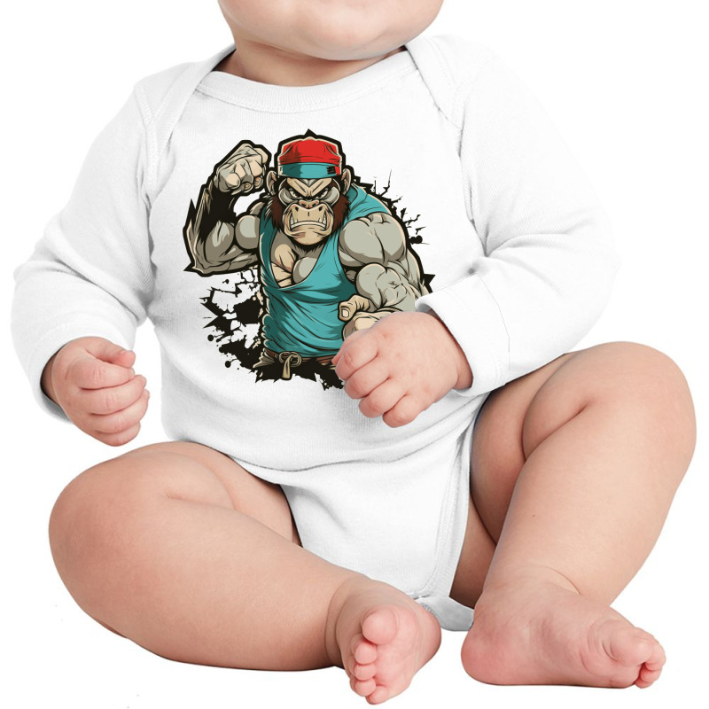 Monkey Master Angry Long Sleeve Baby Bodysuit by Charlottet100 | Artistshot