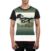 Common Goldeneye Duck Birder Antique Look Birding Graphic T-shirt | Artistshot