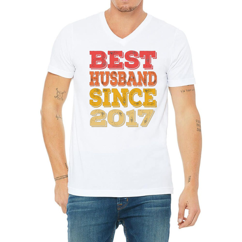 Best Husband Since 2017 Retro V-neck Tee | Artistshot