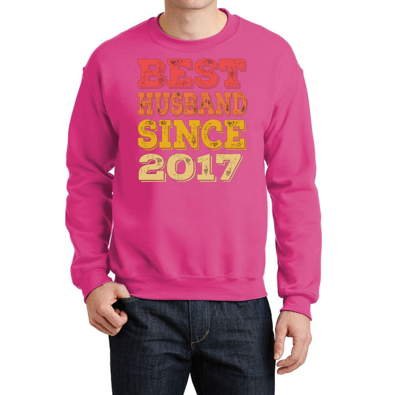 Best Husband Since 2017 Retro Crewneck Sweatshirt | Artistshot