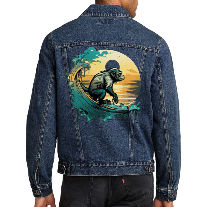 Monkey Ocean Sea Men Denim Jacket by ZoritaStrong290 | Artistshot