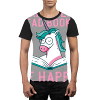 Drink Tea Read Books Be Happy Unicorn Book Books L Graphic T-shirt | Artistshot