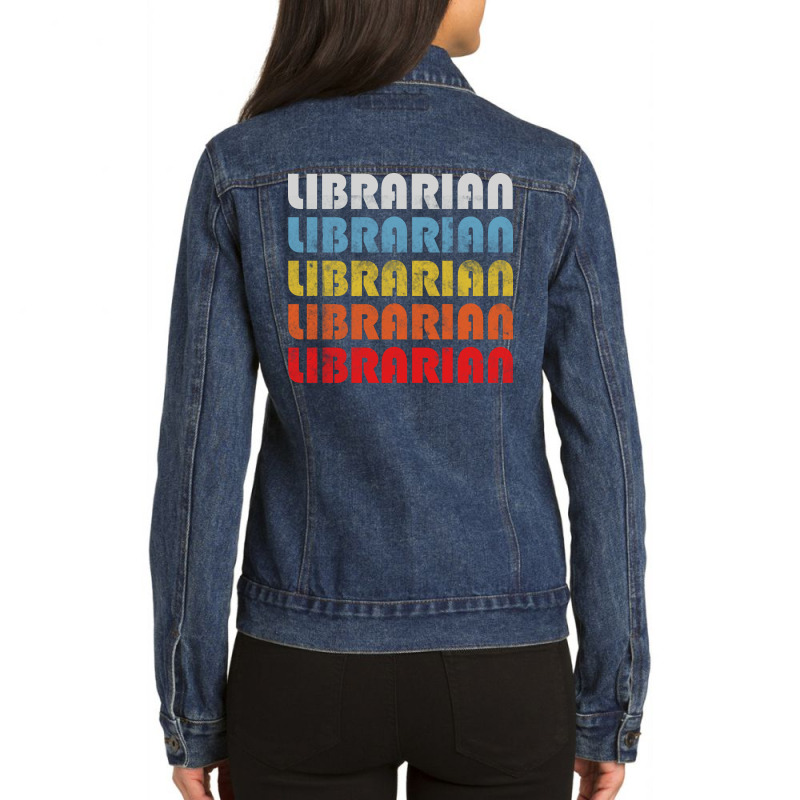 Librarian Gift Retro Design Perfect Present For Mo Ladies Denim Jacket by iveryamnnj | Artistshot