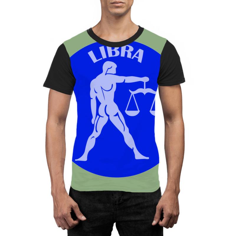 Libra Astrology Zodiac Sign Libra Man Holding Scal Graphic T-shirt | Artistshot