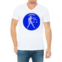 Libra Astrology Zodiac Sign Libra Man Holding Scal V-neck Tee | Artistshot