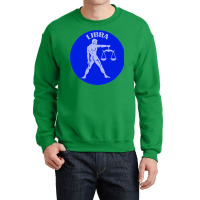 Libra Astrology Zodiac Sign Libra Man Holding Scal Crewneck Sweatshirt | Artistshot