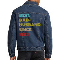 Best Dad Husband Since 1983 Fathers Day Gifts Men Denim Jacket | Artistshot