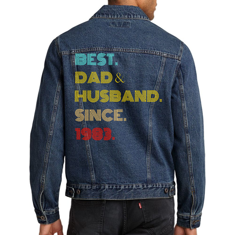 Best Dad Husband Since 1983 Fathers Day Gifts Men Denim Jacket by azapogosw | Artistshot