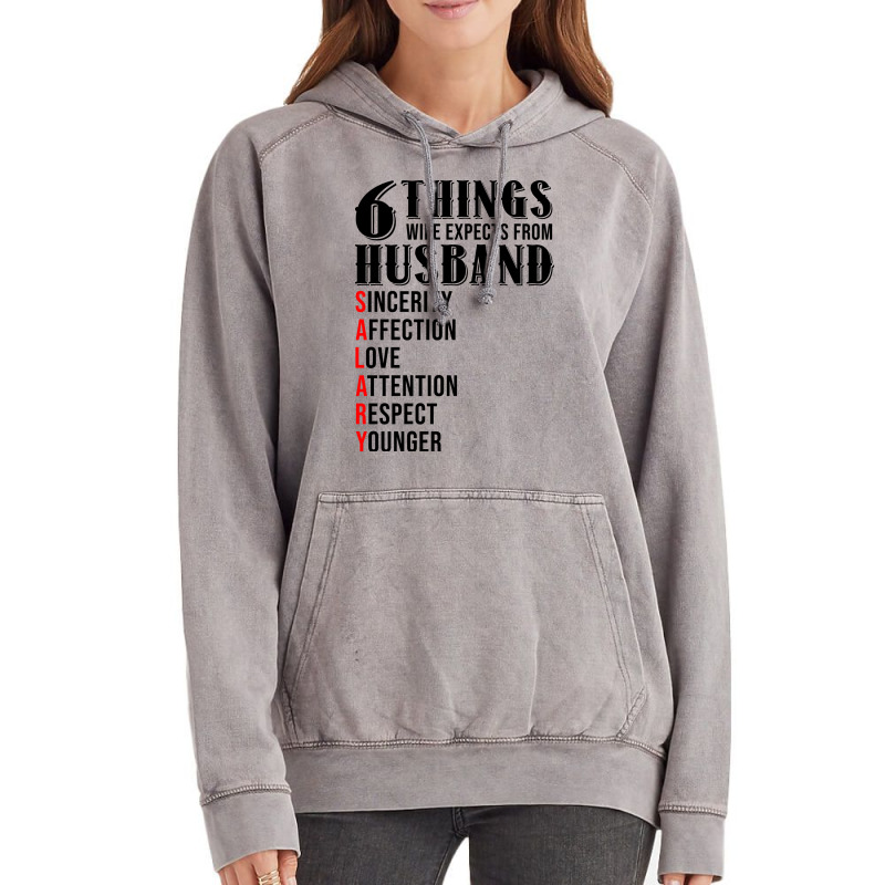 6 Things Wife Expects From Husband Funny Valentine Vintage Hoodie by soyefkettieu | Artistshot