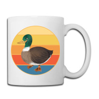 Cute Duck Vintage Retro Sunset Animal Lover Design Coffee Mug | Artistshot