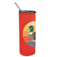 Cute Duck Vintage Retro Sunset Animal Lover Design Skinny Tumbler | Artistshot