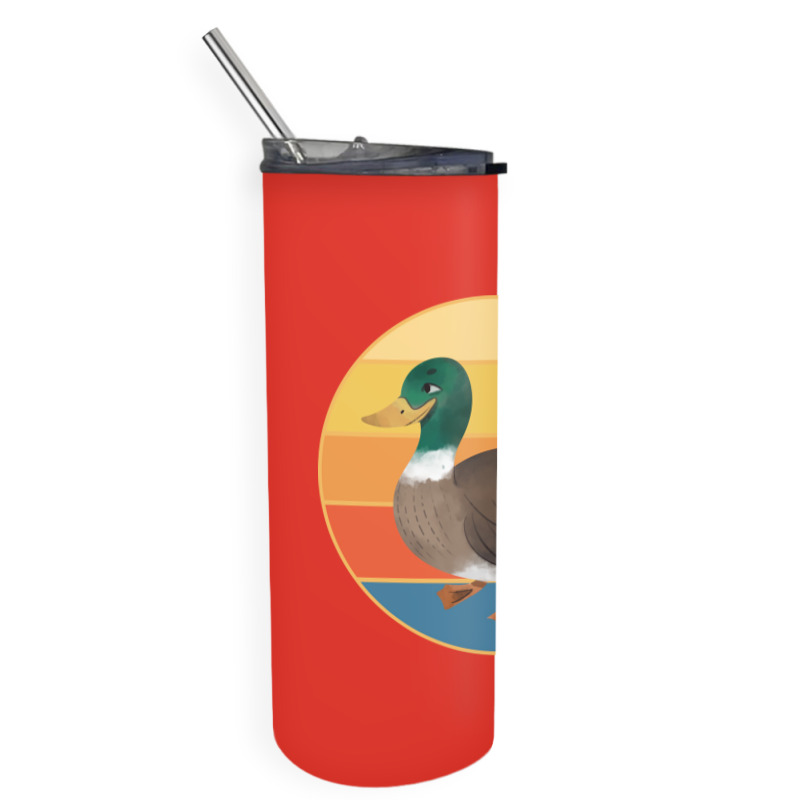 Cute Duck Vintage Retro Sunset Animal Lover Design Skinny Tumbler | Artistshot