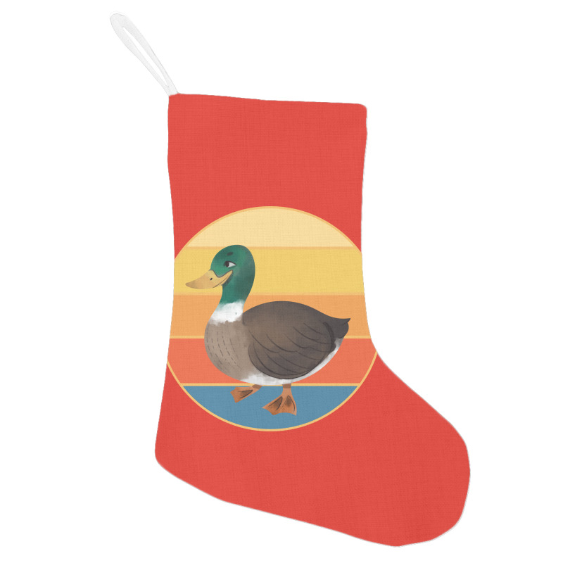 Cute Duck Vintage Retro Sunset Animal Lover Design Holiday Stocking | Artistshot