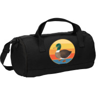 Cute Duck Vintage Retro Sunset Animal Lover Design Duffel Bag | Artistshot