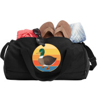 Cute Duck Vintage Retro Sunset Animal Lover Design Duffel Bag | Artistshot