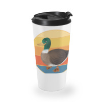 Cute Duck Vintage Retro Sunset Animal Lover Design Travel Mug | Artistshot