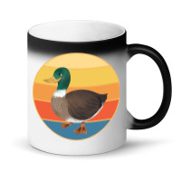 Cute Duck Vintage Retro Sunset Animal Lover Design Magic Mug | Artistshot