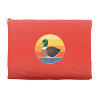 Cute Duck Vintage Retro Sunset Animal Lover Design Accessory Pouches | Artistshot