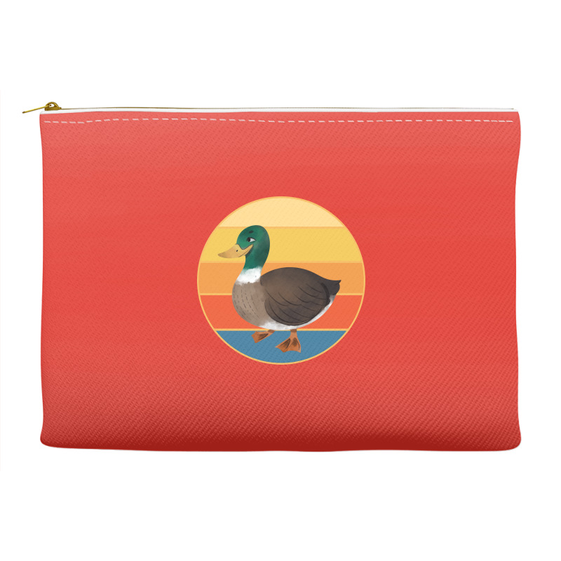 Cute Duck Vintage Retro Sunset Animal Lover Design Accessory Pouches | Artistshot