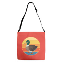 Cute Duck Vintage Retro Sunset Animal Lover Design Adjustable Strap Totes | Artistshot