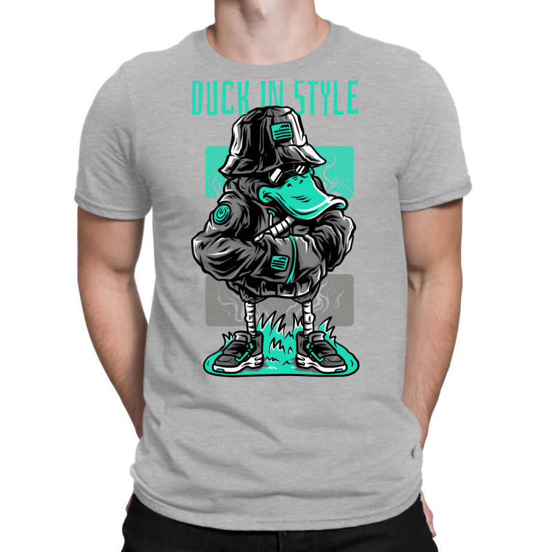 Awesome Duck In Style Design Music T-shirt | Artistshot