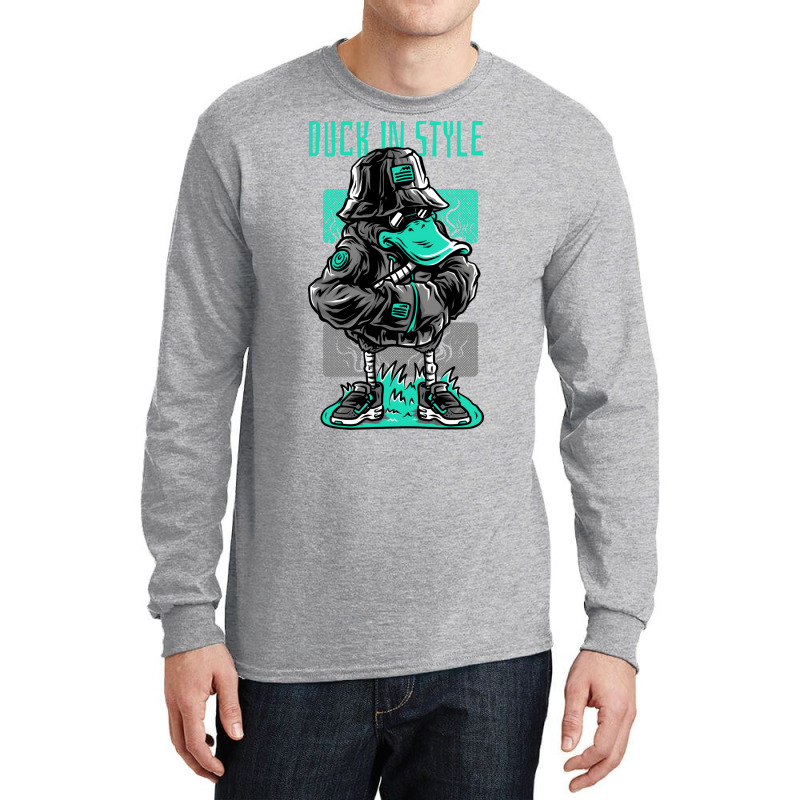 Awesome Duck In Style Design Music Long Sleeve Shirts | Artistshot