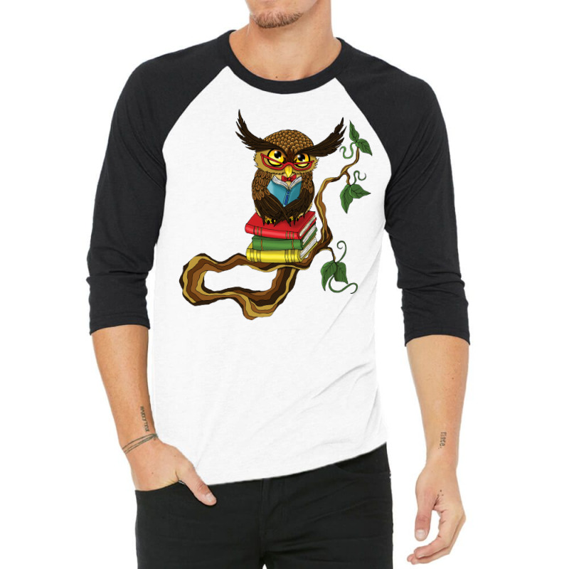 Mr Books Owl Trending 3/4 Sleeve Shirt by zekrinatorer | Artistshot