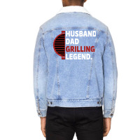 Husband Dad Grilling Legend Aesthetic Unisex Sherpa-lined Denim Jacket | Artistshot