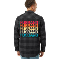 Husband Retro Vintage Sunset Distressed Typography Flannel Shirt | Artistshot