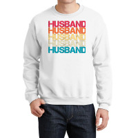 Husband Retro Vintage Sunset Distressed Typography Crewneck Sweatshirt | Artistshot