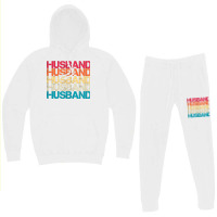 Husband Retro Vintage Sunset Distressed Typography Hoodie & Jogger Set | Artistshot