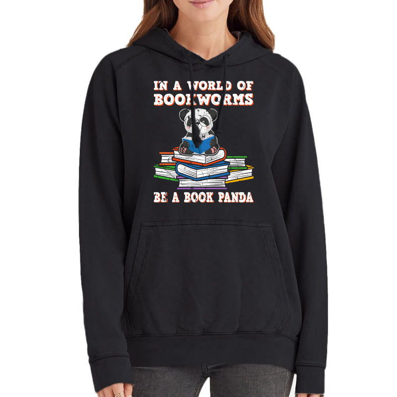 Bookworm Funny Reading Book Panda Reader Stars Vintage Hoodie by alheklupsm | Artistshot