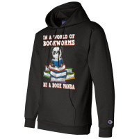 Bookworm Funny Reading Book Panda Reader Stars Champion Hoodie | Artistshot