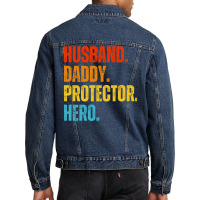 Husband Daddy Protector Hero Green Love Men Denim Jacket | Artistshot