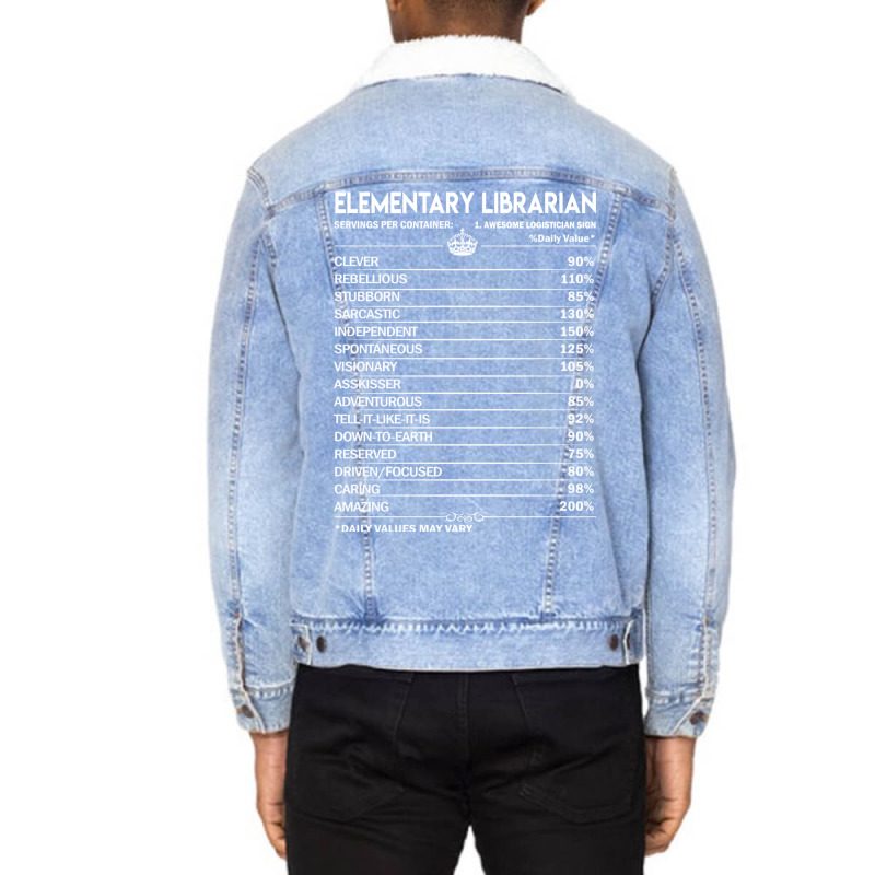 Elementary Librarian T  Elementary Librarian Facto Unisex Sherpa-lined Denim Jacket | Artistshot