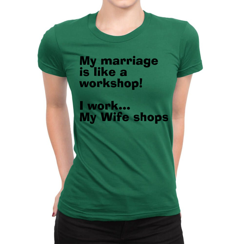 I Work My Wife Shops Vintage Ladies Fitted T-Shirt by arliabajro6 | Artistshot