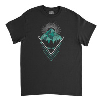 Minimal Mountains Geometry Outdoor Hiking Nature Classic T-shirt | Artistshot