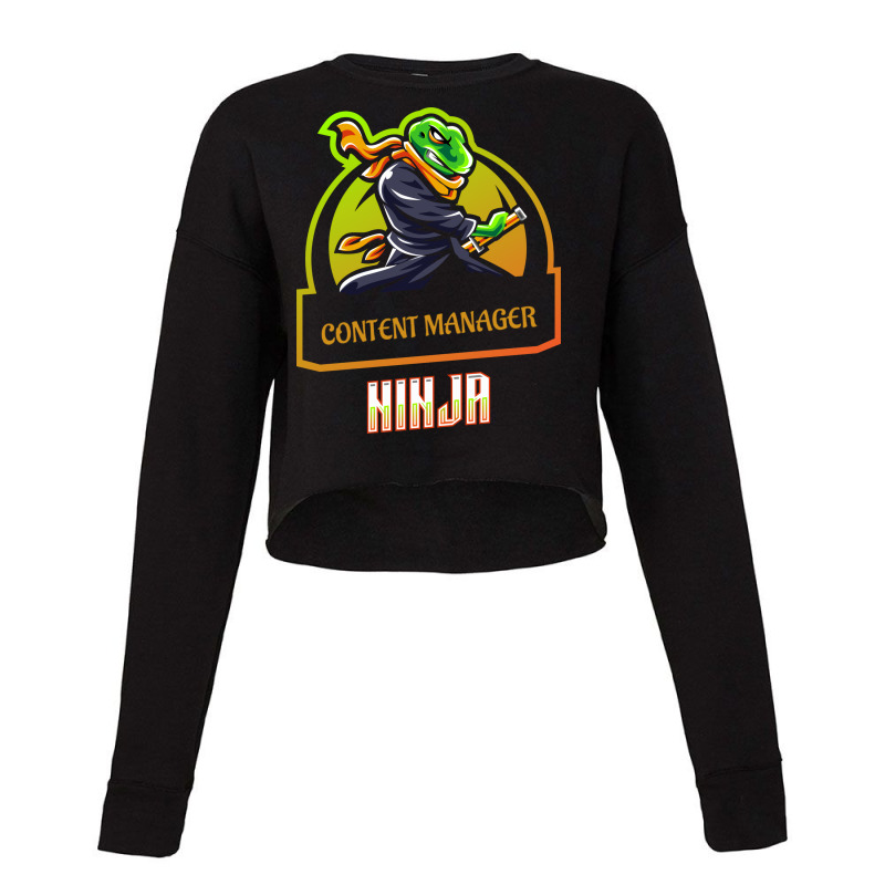 Content Manager Ninja Cool Cropped Sweater by yuuseisoujaar | Artistshot