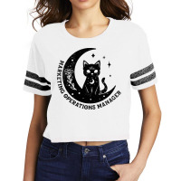 Marketing Operations Manager Magical Cat On Moon D Scorecard Crop Tee | Artistshot