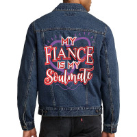 Fiance Soulmate Valentine Hipster Men Denim Jacket | Artistshot