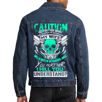 My Wife Will Always Be My Beautiful Angel Funny Men Denim Jacket | Artistshot