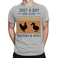 Just A Boy Who Loves Chickens And Ducks Retro Vint T-shirt | Artistshot