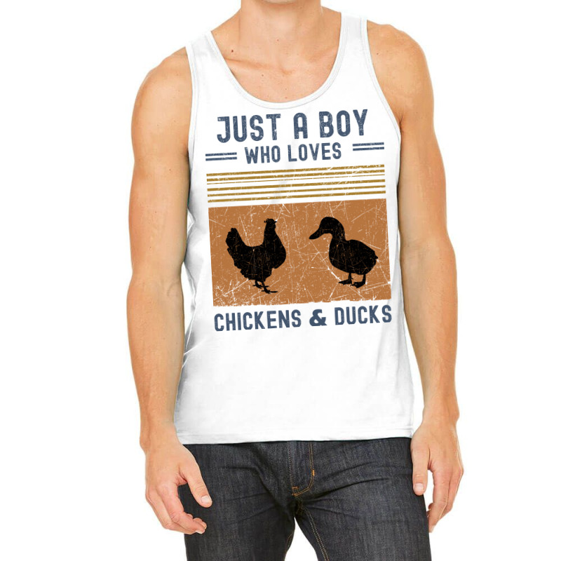 Just A Boy Who Loves Chickens And Ducks Retro Vint Tank Top | Artistshot