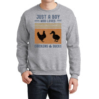 Just A Boy Who Loves Chickens And Ducks Retro Vint Crewneck Sweatshirt | Artistshot