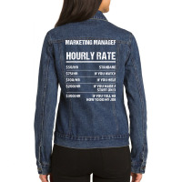 Marketing Manager Hourly Rate Funny Birthday Gift Ladies Denim Jacket | Artistshot