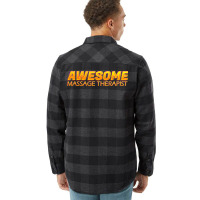 Awesome Massage Therapist Neon Text Sign Typograph Flannel Shirt | Artistshot